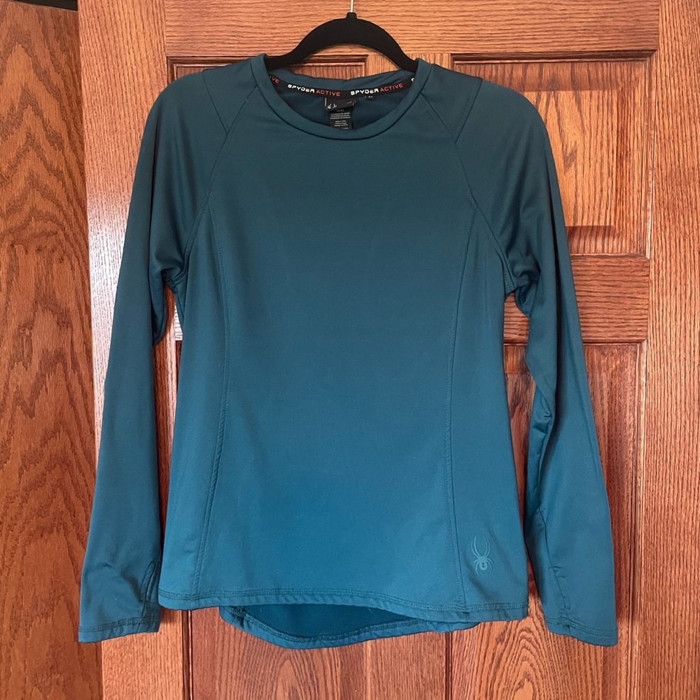 Spyder active lined teal long sleeve. Worn once.